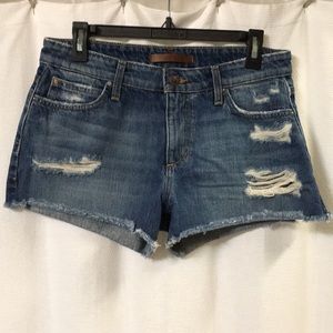 Joe’s distressed denim cut off shorts